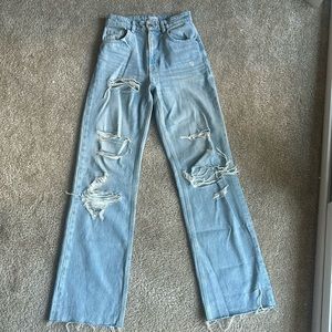 Ripped Wide Leg Zara Jeans
